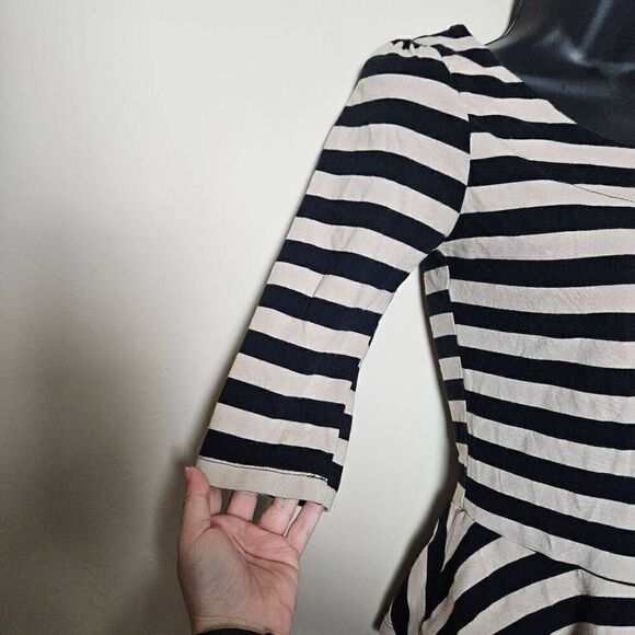 Monteau Striped Peplum Blouse - Picture 4 of 8